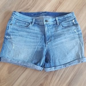 LOFT Blue Jean Shorts, Cuffed, Medium Wash, Size 8, EUC